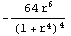 -(64 r^6)/(1 + r^4)^4