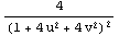 4/(1 + 4 u^2 + 4 v^2)^2