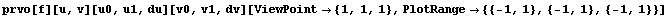 prvo[f][u, v][u0, u1, du][v0, v1, dv][ViewPoint {1, 1, 1}, PlotRange {{-1, 1}, {-1, 1}, {-1, 1}}]