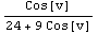 Cos[v]/(24 + 9 Cos[v])