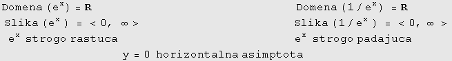 Domena (e^x) = R               ... bsp;         y = 0  horizontalna asimptota 
