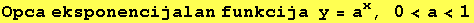 Opca eksponencijalan funkcija  y = a^x, 0<a<1