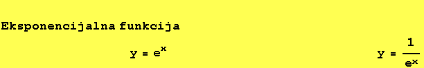 Eksponencijalna funkcija          ... nbsp;              y = 1/e^x