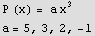 P (x) = a x^3 a = 5, 3, 2, -1 
