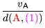 $\displaystyle {\frac{{v_{\mathsf{A}}}}{{d({\mbox{\color{red}A}},{\mbox{\color{magenta}(1)}})}}}$