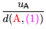 $\displaystyle {\frac{{u_\mathsf{A}}}{{d({\mbox{\color{red}A}},{\mbox{\color{magenta}(1)}})}}}$