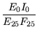 $ {\dfrac{{E_0 I_0}}{{E_{25} F_{25}}}}$