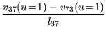 $ {\dfrac{{v_{37}(u\!=\!1) - v_{73}(u\!=\!1)}}{{l_{37}}}}$