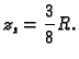 $\displaystyle z_s=\frac{3}{8}R.$