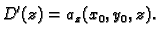 $\displaystyle D'(z) = a_z(x_0,y_0,z).$