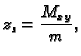 $\displaystyle z_s=\frac{M_{xy}}{m},$