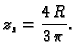 $\displaystyle z_s=\frac{4\,R}{3\,\pi}.$