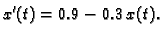 $\displaystyle x'(t) = 0.9 - 0.3\,x(t).$