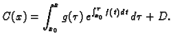 $\displaystyle C(x)=\int _{x_0}^x g(\tau )\,e^{\int _{x_0}^{\tau }f(t)\,dt}\,d\tau
+D.$