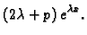 $\displaystyle (2\lambda +p)\,e^{\lambda x}.$