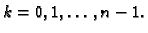 $ k=0,1,\ldots ,n-1.$