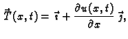 $\displaystyle \vec{\,T}(x,t) = \vec{\,\imath}+ \frac{\partial u(x,t)}{\partial x}\,\vec{\,\jmath},$