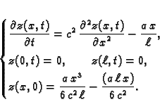 \begin{displaymath}
% latex2html id marker 35384\begin{cases}
\displaystyle \...
...,\ell} - \frac{\left(
a\,\ell\,x\right) }{6\,c^2}.
\end{cases}\end{displaymath}