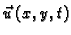 $ \vec{u}\,(x,y,t)$