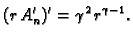 $\displaystyle (r\,A'_n)' = \gamma^2\,r^{\gamma - 1}.$