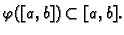 $ \varphi([a,b])\subset [a,b].$
