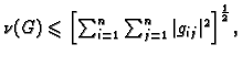 $ \nu(G)\leqslant
\left[\sum_{i=1}^n\sum_{j=1}^n\vert g_{ij}\vert^2\right]^{\frac{1}{2}},$