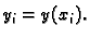 $\displaystyle y_i = y(x_i).$