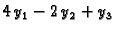 $\displaystyle 4\,y_1-2\,y_2+y_3$