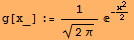 g[x_] := 1/(2π)^(1/2) ^(-x^2/2)