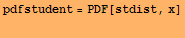 pdfstudent = PDF[stdist, x] 