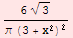 (6 3^(1/2))/(π (3 + x^2)^2)