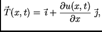 $\displaystyle \vec{\,T}(x,t) = \vec{\,\imath}+ \frac{\partial u(x,t)}{\partial
x}\,\vec{\,\jmath},$