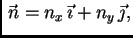$\displaystyle \vec{\,n} = n_x\,\vec{\imath}+ n_y\,\vec{\jmath},$