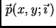 $\displaystyle \vec{\,p}(x,y;\vec{\imath}\,)$