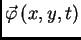 $ \vec{\varphi}\,(x,y,t)$