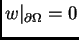 $ w\vert _{\partial\Omega} = 0$