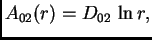 $\displaystyle A_{02}(r) = D_{02}\,\ln r,$
