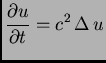 $\displaystyle \frac{\partial u}{\partial t} = c^2\,\Delta\,u$