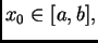 $ x_0 \in [a,b],$