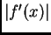 $ \vert f'(x)\vert$