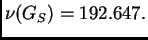 $ \nu(G_S)=192.647.$