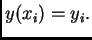 $ y(x_i)=y_i.$