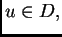 $ u \in D,$