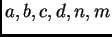 $ a,b,c,d,n,m$