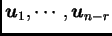 $ \boldsymbol{u}_1,\cdots,\boldsymbol{u}_{n-r}$