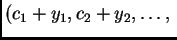 $ \left( c_1 + y_1,c_2 +
y_2,\ldots,\right.$