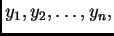 $ y_1,y_2,\ldots,y_n,$