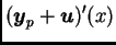 $\displaystyle (\boldsymbol{y}_p +\boldsymbol{u})'(x)$
