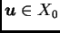 $ \boldsymbol{u}\in X_0$
