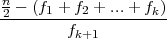 n2 - (f1 + f2 + ...+ fk)
--------f------------
         k+1